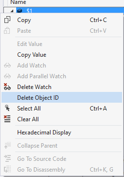 Delete object id